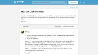 
                            11. Minecraft Lan Server Fehler (WLAN, Router) - Gutefrage