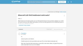
                            12. Minecraft LAN-Welt funktioniert nicht mehr? - Gutefrage
