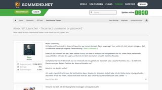
                            5. Minecraft Launcher - 'incorrect username or password' | GommeHD.net