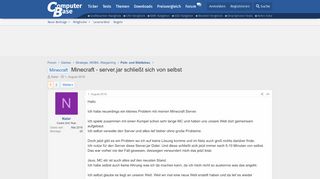 
                            1. Minecraft - Minecraft - server.jar schließt sich von selbst ...