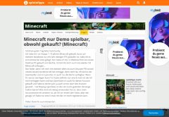 
                            13. Minecraft nur Demo spielbar obwohl : Minecraft - Spieletipps