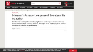 
                            1. Minecraft-Passwort vergessen? So geht's | TippCenter