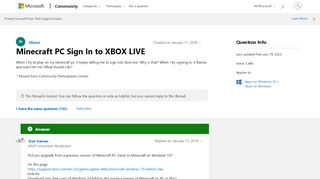 
                            6. Minecraft PC Sign In to XBOX LIVE - Microsoft Community