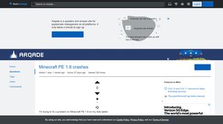 
                            12. Minecraft PE 1.8 crashes - Arqade