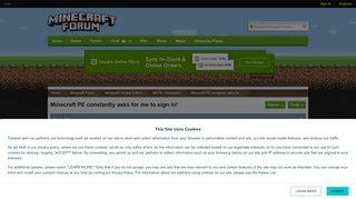 
                            5. Minecraft PE constantly asks for me to sign in! - MCPE: ...