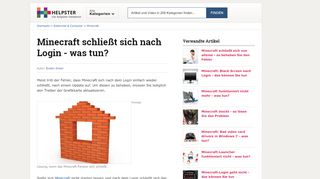 
                            10. Minecraft schließt sich nach Login - was tun? - Helpster.de