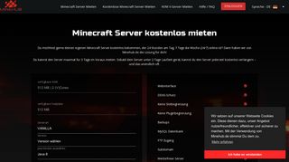 
                            9. Minecraft Server kostenlos mieten - Minehub.de