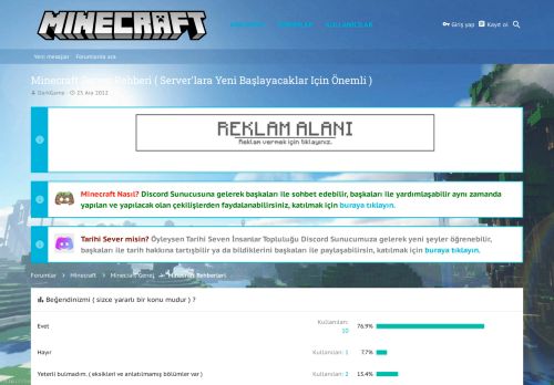 
                            7. Minecraft Server Rehberi ( Server'lara Yeni Başlayacaklar Için Önemli ...