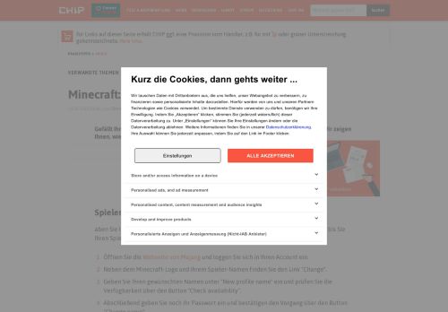 
                            5. Minecraft: Spieler-Namen ändern - CHIP