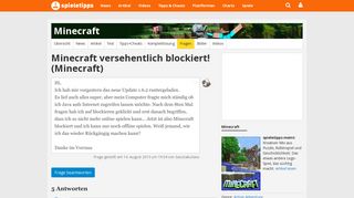 
                            6. Minecraft versehentlich blockiert: Minecraft - Spieletipps