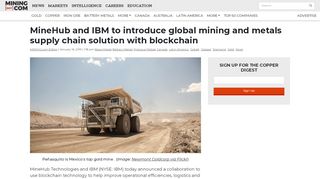 
                            12. MineHub and IBM to introduce global mining and metals supply chain ...