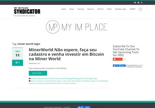 
                            3. miner world login | My IM Place SYNDICATOR