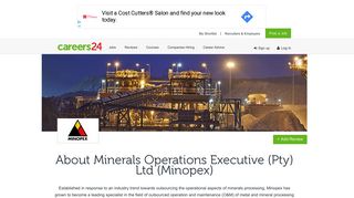 
                            6. Minerals Operations Executive (Pty) Ltd (Minopex) Jobs and ...