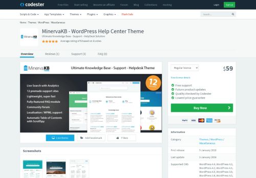 
                            5. MinervaKB - WordPress Help Center Theme | Codester