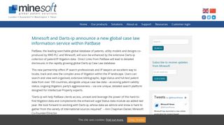 
                            2. Minesoft and Darts-ip announce a new global case law information ...