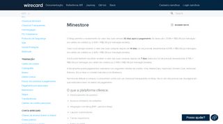 
                            12. Minestore - Developer Center Wirecard