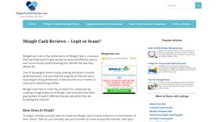 
                            11. Mingle Cash Reviews – Legit or Scam? - OpportunityChecker.com