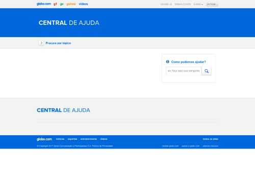 
                            2. Minha Conta - Central de Ajuda - Globo