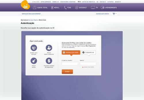 
                            4. Minha Conta - Serviços Digitais - Oi