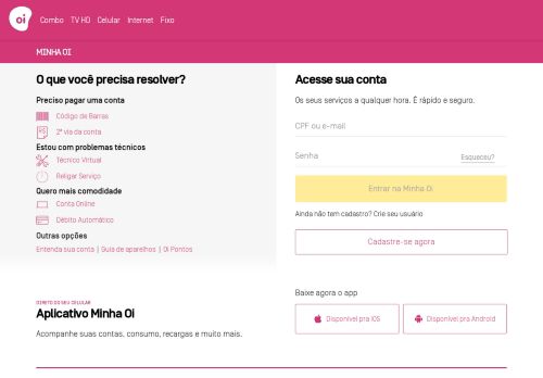 
                            3. Minha Oi: Autoatendimento Online com 2ª via de conta e muito mais!