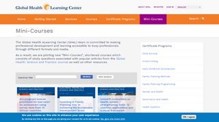 
                            9. Mini-Courses | Global Health eLearning Center