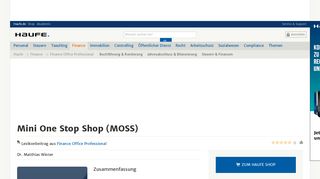 
                            5. Mini One Stop Shop (MOSS) | Finance Office Professional | Finance ...