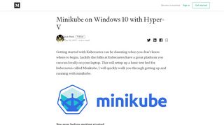 
                            11. Minikube on Windows 10 with Hyper-V – Jock Reed – Medium