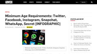 
                            1. Minimum Age Requirements: Twitter, Facebook, Instagram, Snapchat ...