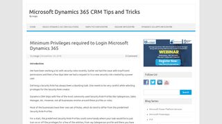 
                            10. Minimum Privileges required to Login Microsoft Dynamics 365 - Inogic