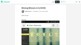 
                            8. Mining Bitcoin in ILIVION — Steemit