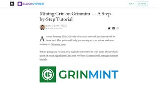 
                            13. Mining Grin on Grinmint — A Step-by-Step Tutorial – BlockCypher Blog