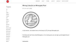 
                            13. Mining Litecoin on Minergate Pool • Newbium