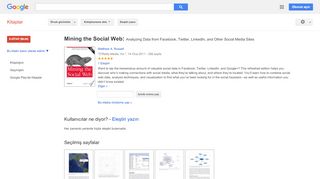 
                            12. Mining the Social Web: Analyzing Data from Facebook, Twitter, ...