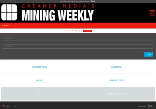 
                            3. Mining Weekly - Login