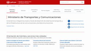 
                            5. Ministerio de Transportes y Comunicaciones - MTC | Gobierno del Perú