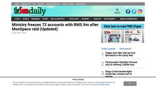
                            11. Ministry freezes 72 accounts with RM5.9m after MonSpace ...