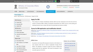
                            6. Ministry Of Corporate Affairs - Apply for DIN