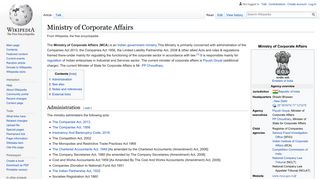 
                            11. Ministry of Corporate Affairs - Wikipedia