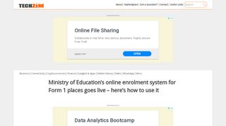 
                            6. Ministry of Education's online enrolment system for Form 1 places ...