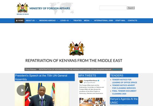 
                            9. Ministry of Foreign Affairs, Republic of Kenya