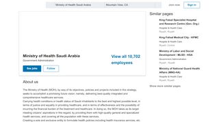 
                            5. Ministry of Health Saudi Arabia | LinkedIn