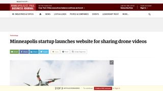 
                            9. Minneapolis startup AirVuz launches website for sharing drone videos ...