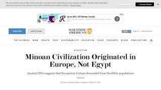 
                            13. Minoan Civilization Originated in Europe, Not Egypt - Scientific American