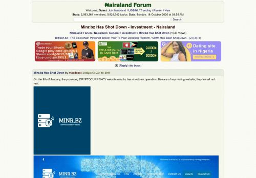 
                            3. Minr.bz Has Shot Down - Investment - Nigeria - Nairaland Forum