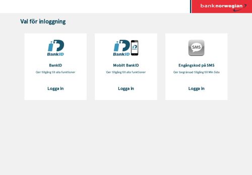 
                            3. MinSida - Logga in till Bank Norwegian