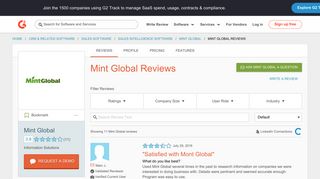 
                            9. Mint Global Reviews 2018 | G2 Crowd