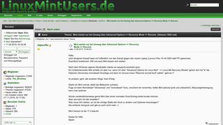 
                            4. Mint startet nur bei Umweg über Advanced Options => Recovery Mode ...