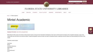 
                            8. Mintel Academic | Florida State University Libraries