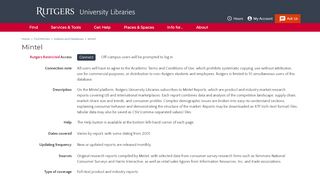 
                            11. Mintel Reports | Rutgers University Libraries