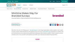 
                            11. MintVine Makes Way For Branded Surveys - PR Newswire